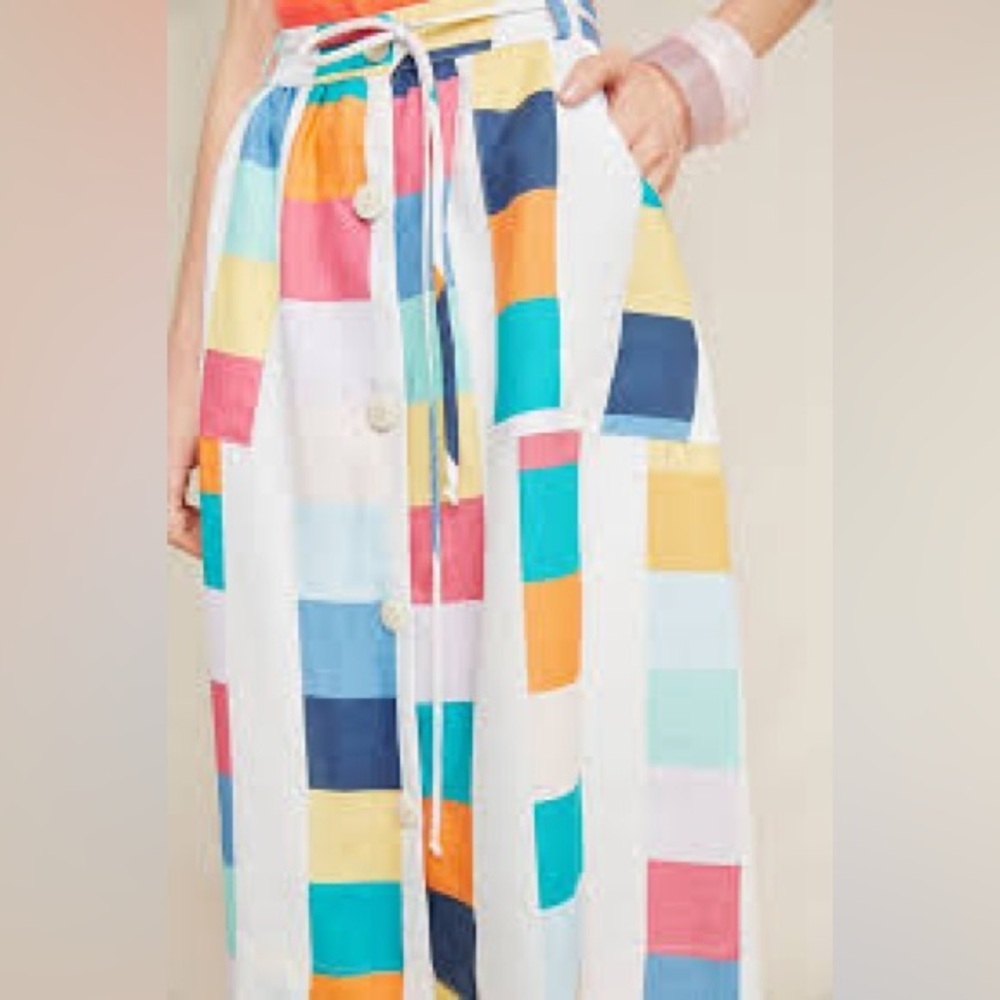 Corey Lynn Calter Piet Linen Midi Skirt - Picture 2 of 8